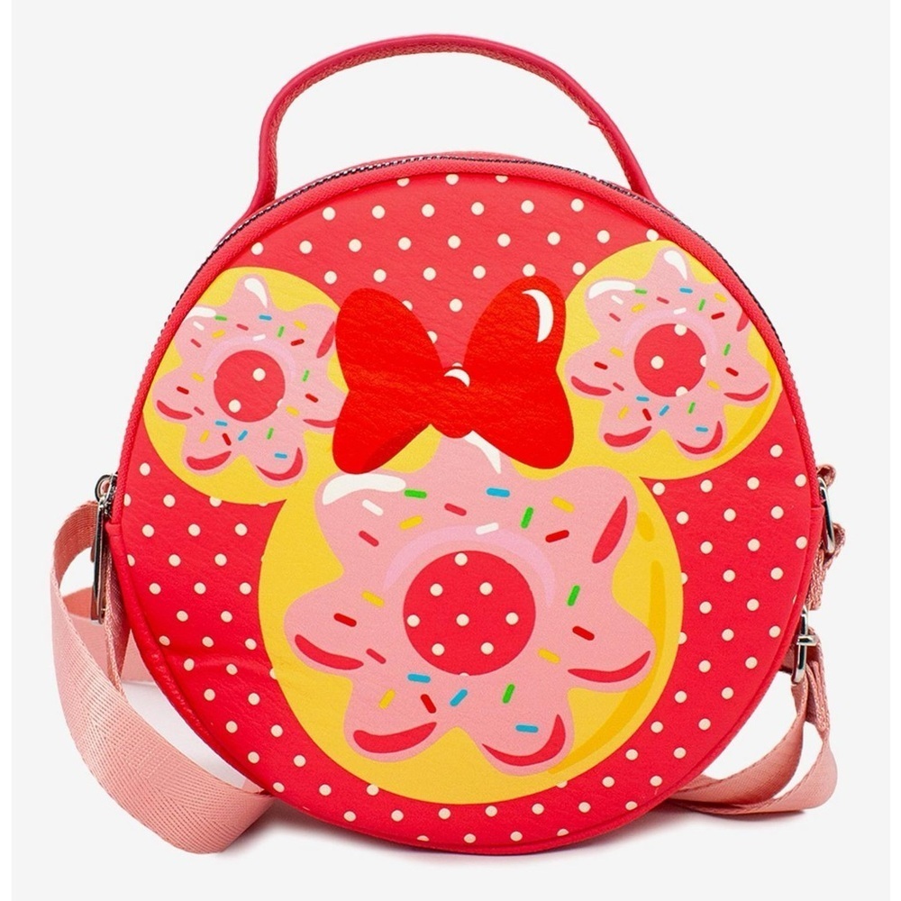 Disney X Buckle Down Minnie Mouse Donut Round Crossbody Bag Pink Red White Dot